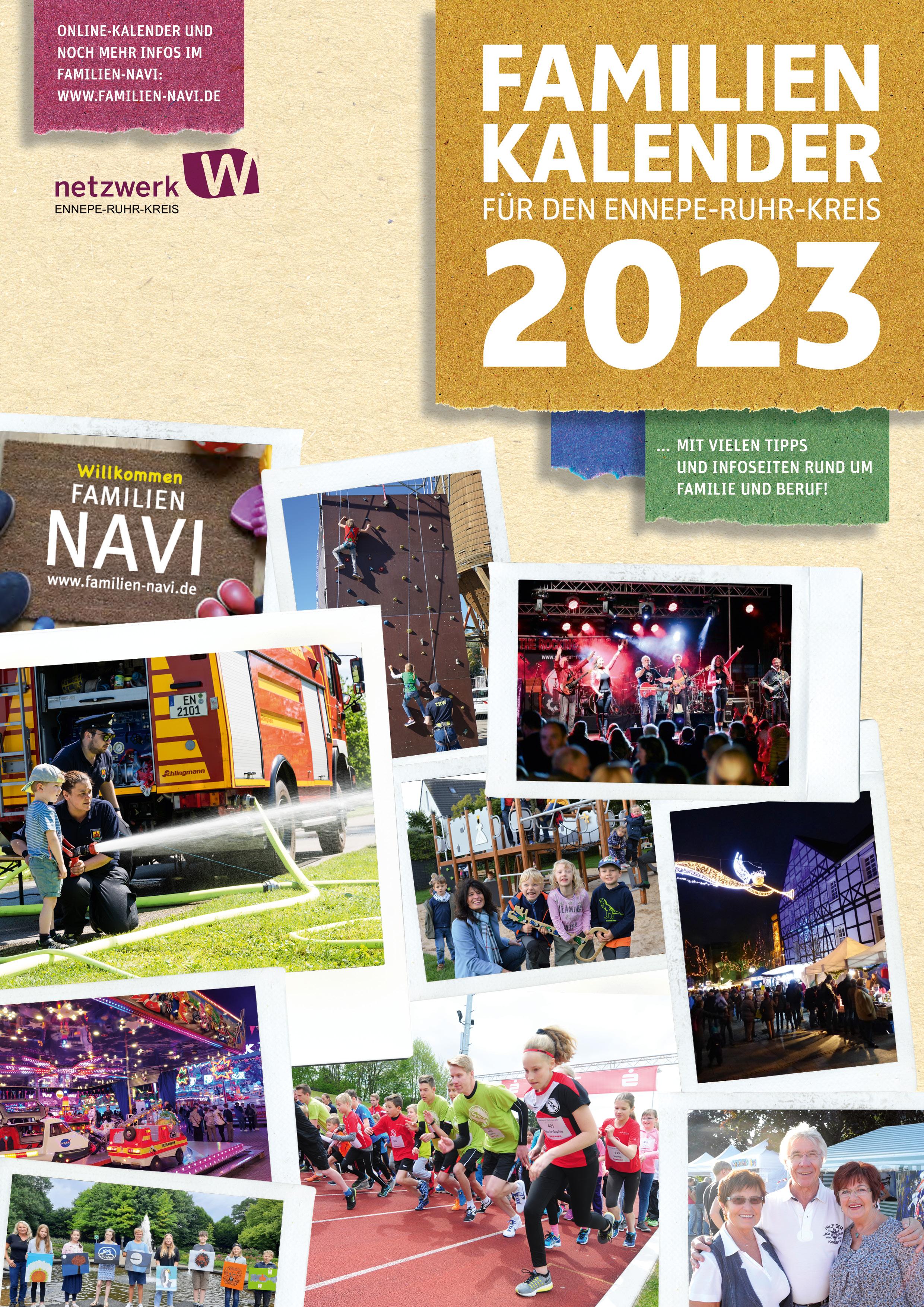 Flyer Familienkalender Flyer zum Familienkalender 2023 für den Ennepe-Ruhr-Kreis